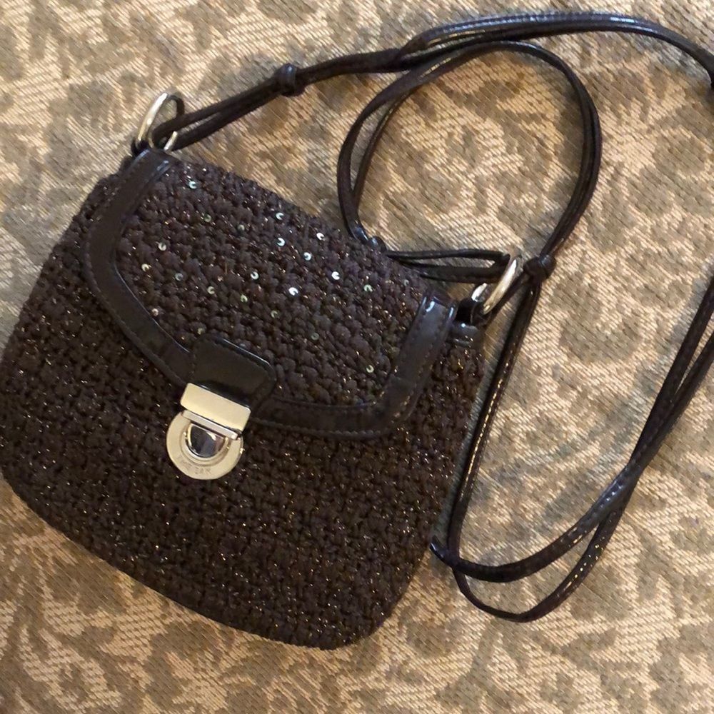 The Sak Small Strappy Copper Brown Woven   Sparkle Flecks/Specks CrossBody/Purse
